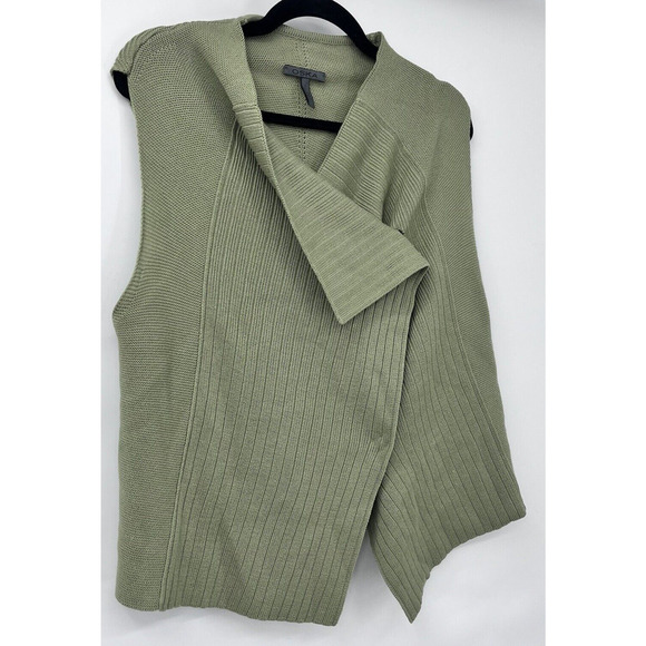 Oska Virgin Wool Waistcoat Vestigan Vest Cardigan Snap Assymetric Green Size 1 - Picture 3 of 8